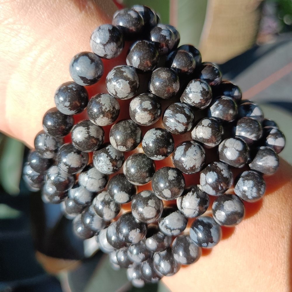 Snowflake Obsidian Crystal stone Bracelet
